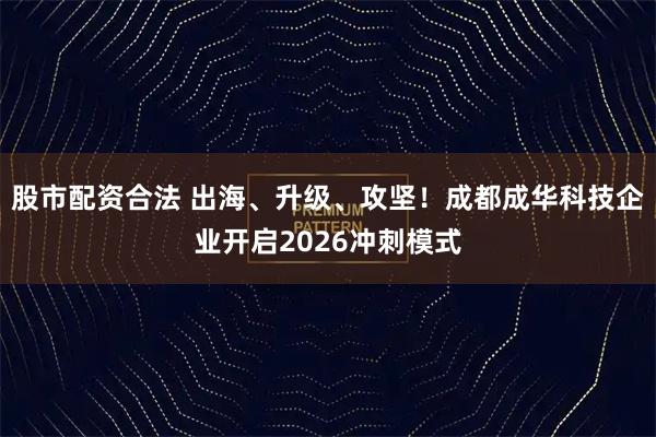 股市配资合法 出海、升级、攻坚！成都成华科技企业开启2026冲刺模式